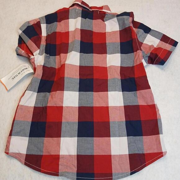 Old Navy Pocket Poplin Shirt Size Small (6-7) Plaid Flex Stretch Lightweight - Picture 2 of 7